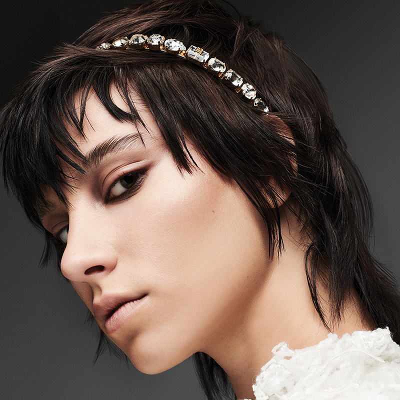 BalmainHair Accessoires EclatCollection EclatHeadband SilverGold HJ GP HB S SG Model 02 SOCIAL 800x800