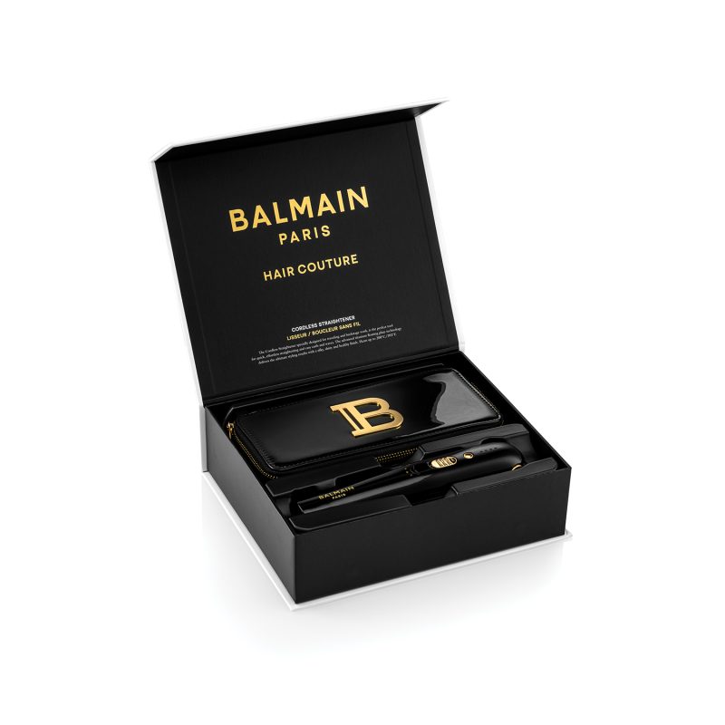 BalmainHair Tools CordlessStraightener LimitedEdition Black FW21 withbox open 01 LR