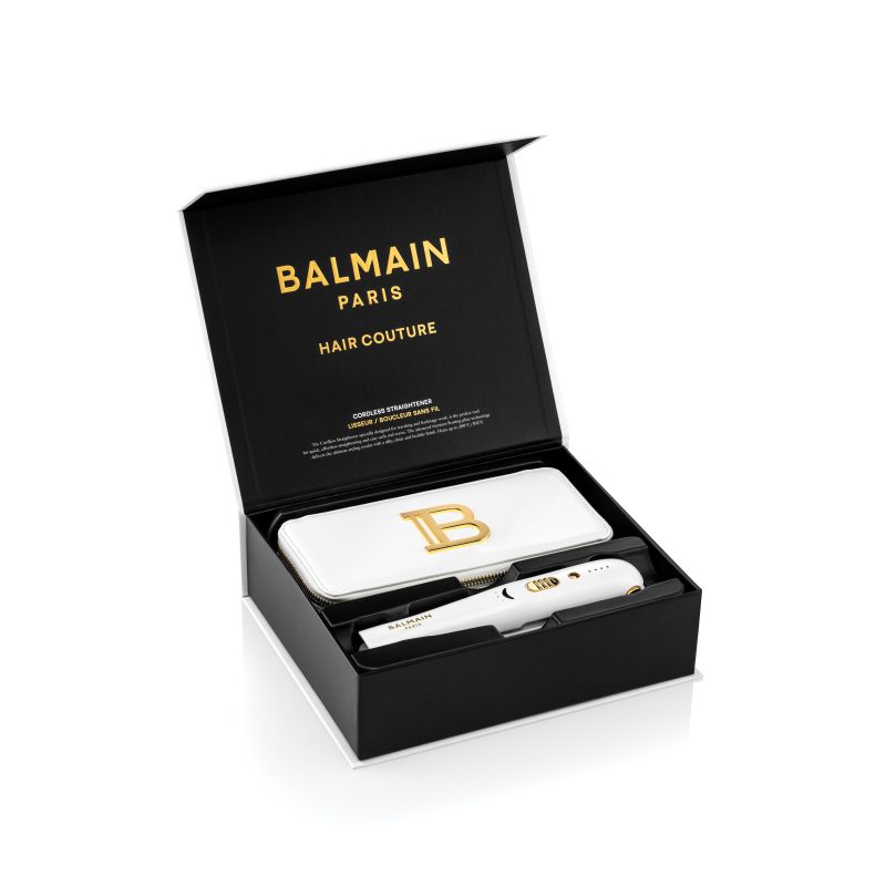 BalmainHair Tools CordlessStraightener LimitedEdition White FW21 withbox open 01