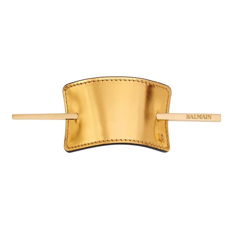 BalmainHair Accessories HairBarrette Leather Gold LR