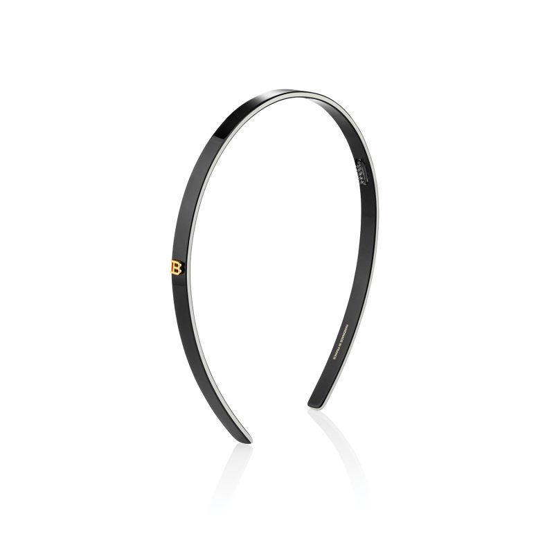 BalmainHair Accessoires CelluloseAcetate Headband BlackWhite Small HJ CA HB BW S LR